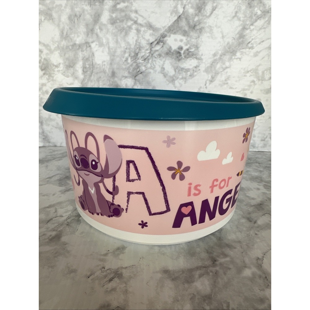 Tupperware A Is For Angel 2 Quart Canister Stitch Disney
